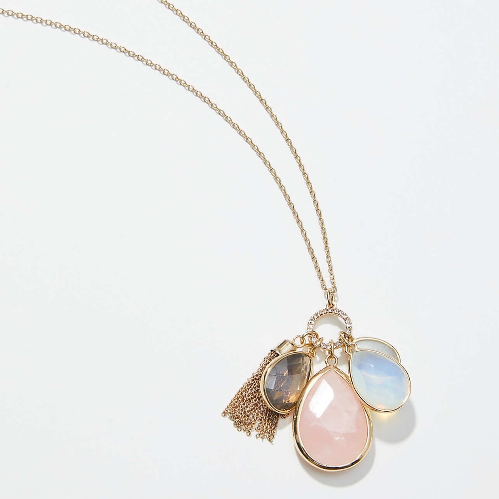 NWT, Stone Cluster Pendant Necklace